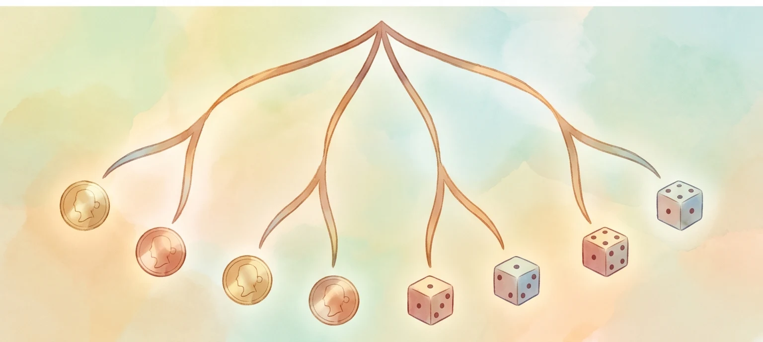 경우의수와확률 개념 삽화